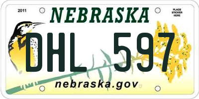 NE license plate DHL597