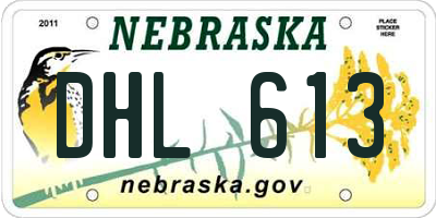 NE license plate DHL613