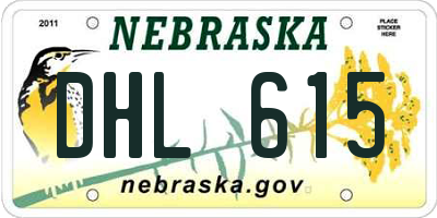 NE license plate DHL615