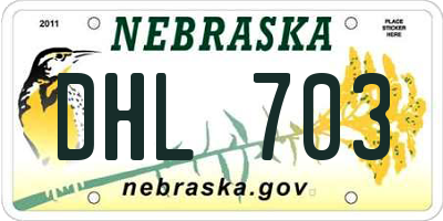 NE license plate DHL703