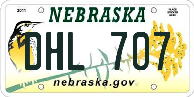 NE license plate DHL707