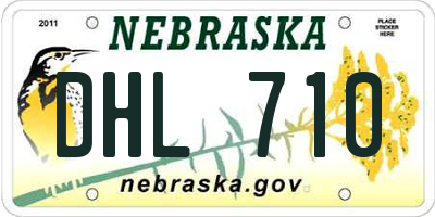 NE license plate DHL710