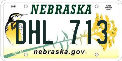 NE license plate DHL713