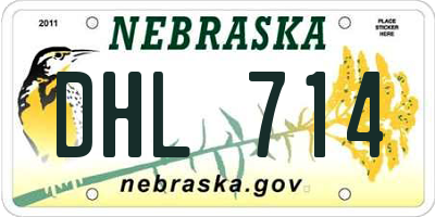 NE license plate DHL714