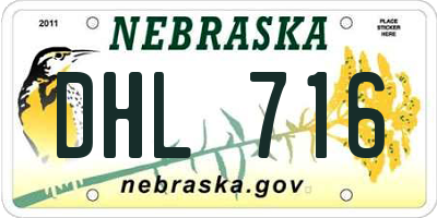 NE license plate DHL716