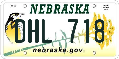 NE license plate DHL718