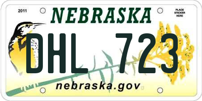 NE license plate DHL723