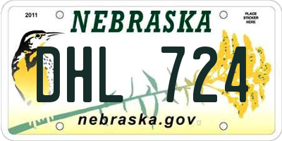 NE license plate DHL724