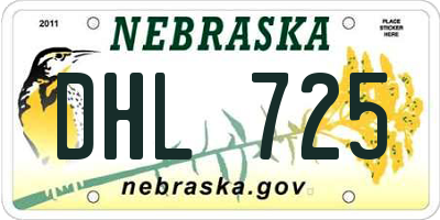 NE license plate DHL725