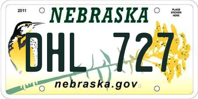 NE license plate DHL727