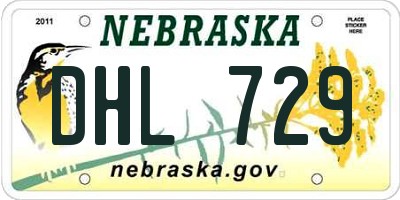 NE license plate DHL729