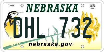 NE license plate DHL732