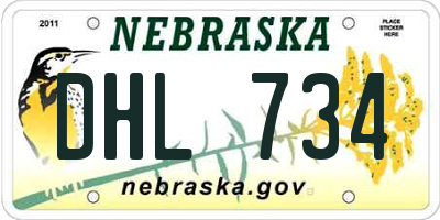 NE license plate DHL734