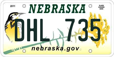 NE license plate DHL735