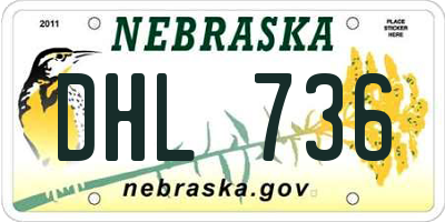 NE license plate DHL736