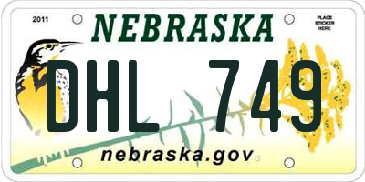 NE license plate DHL749