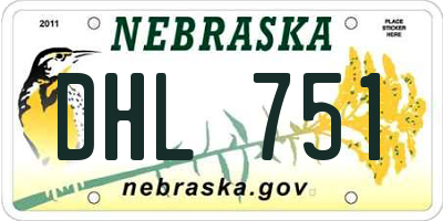 NE license plate DHL751