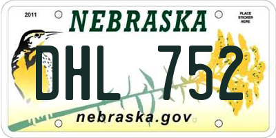 NE license plate DHL752