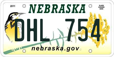 NE license plate DHL754