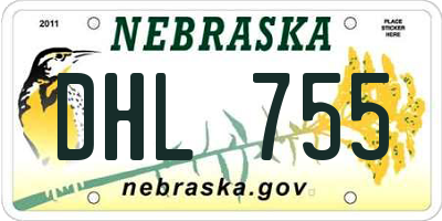 NE license plate DHL755