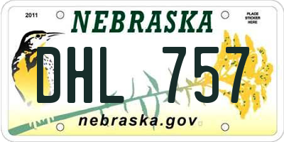 NE license plate DHL757