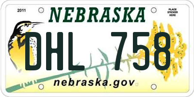 NE license plate DHL758