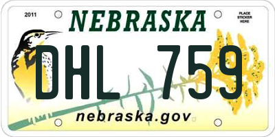 NE license plate DHL759