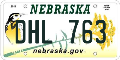NE license plate DHL763