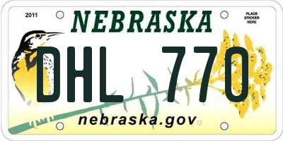 NE license plate DHL770