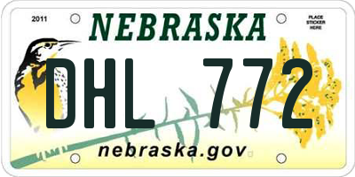 NE license plate DHL772