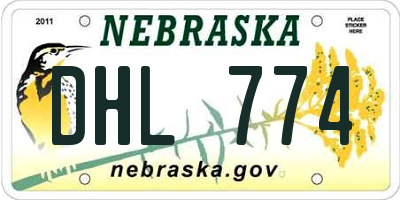 NE license plate DHL774