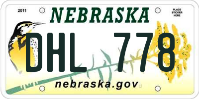 NE license plate DHL778
