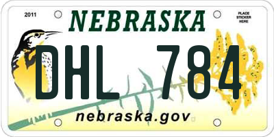 NE license plate DHL784