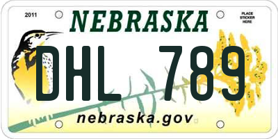 NE license plate DHL789