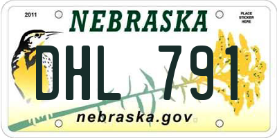 NE license plate DHL791