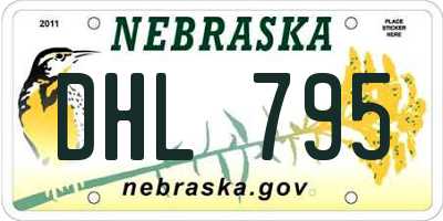 NE license plate DHL795