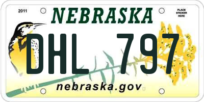 NE license plate DHL797