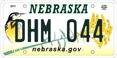 NE license plate DHM044