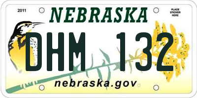 NE license plate DHM132
