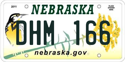 NE license plate DHM166