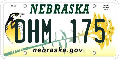 NE license plate DHM175