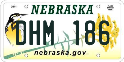 NE license plate DHM186