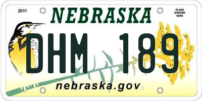 NE license plate DHM189