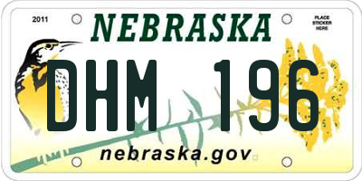 NE license plate DHM196