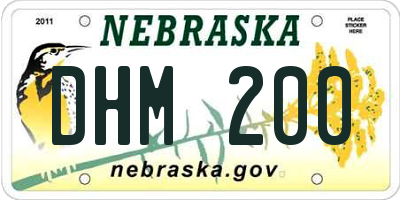 NE license plate DHM200