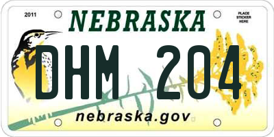 NE license plate DHM204