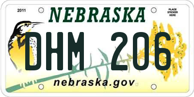 NE license plate DHM206