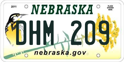 NE license plate DHM209