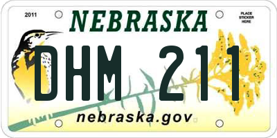 NE license plate DHM211