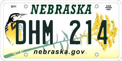 NE license plate DHM214